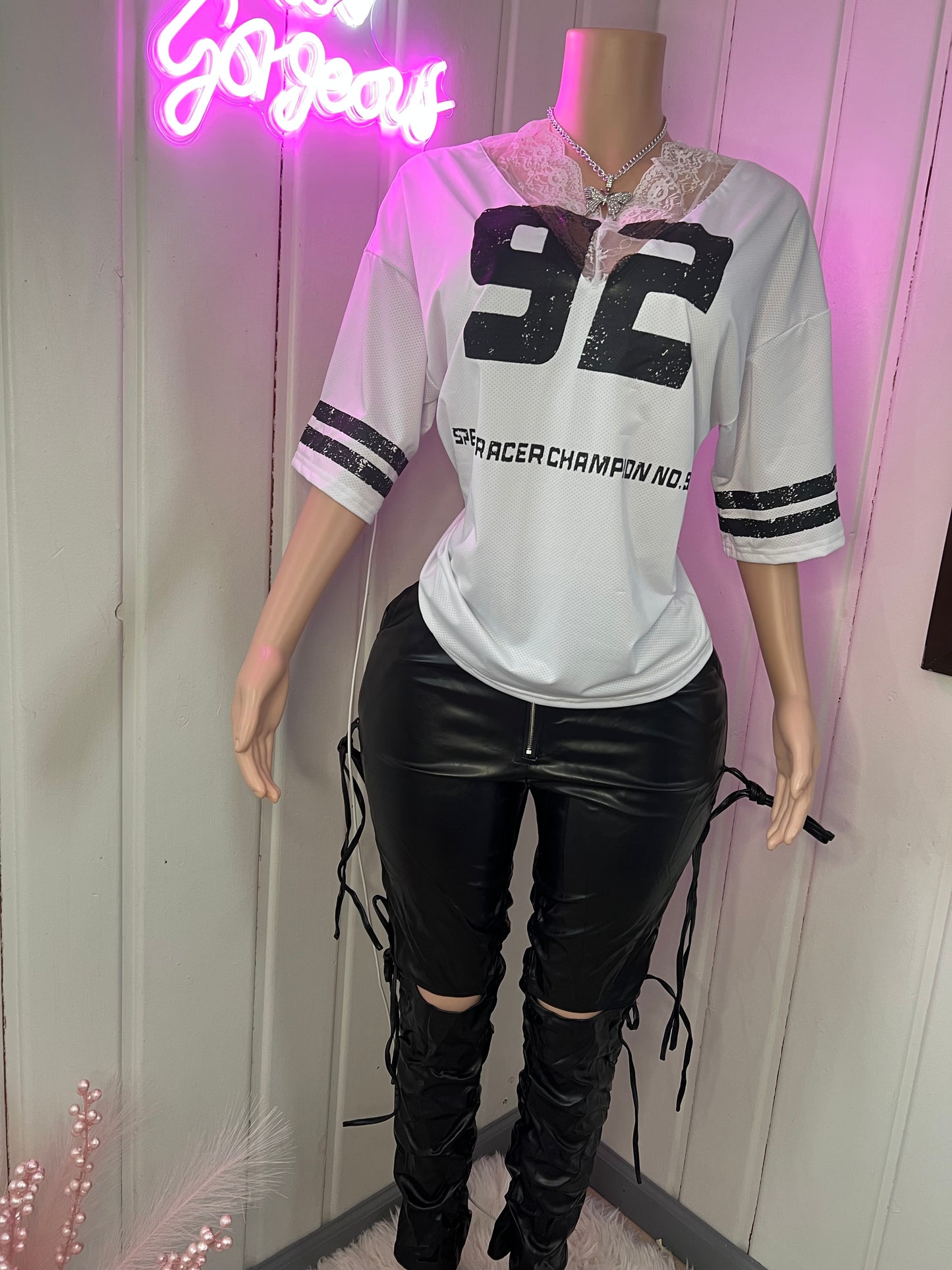 92 Lace Jersey -white