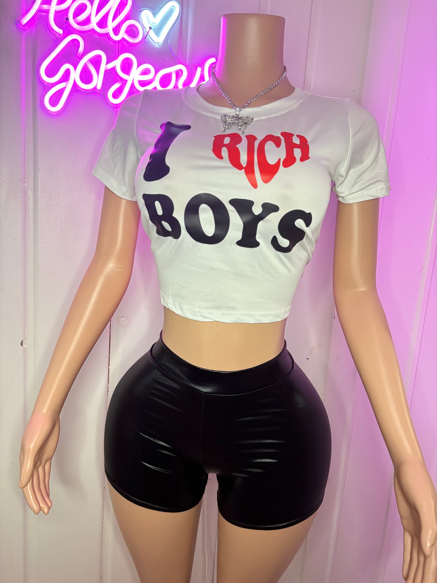 I Love Rich Boys Crop Tee
