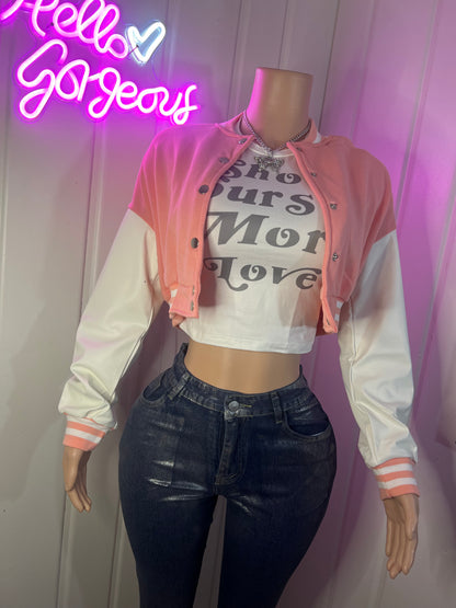 Blush Babe Varsity Jacket