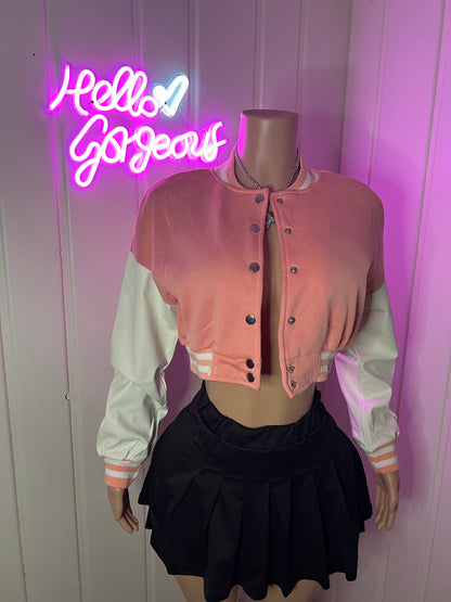 Blush Babe Varsity Jacket