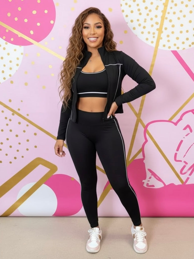 Boujee Babe 3 Piece Set-Black