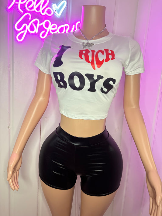 I Love Rich Boys Crop Tee
