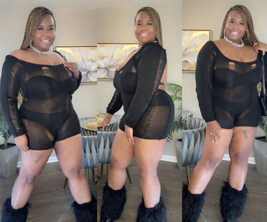 Onyx Sheer Seduction Romper